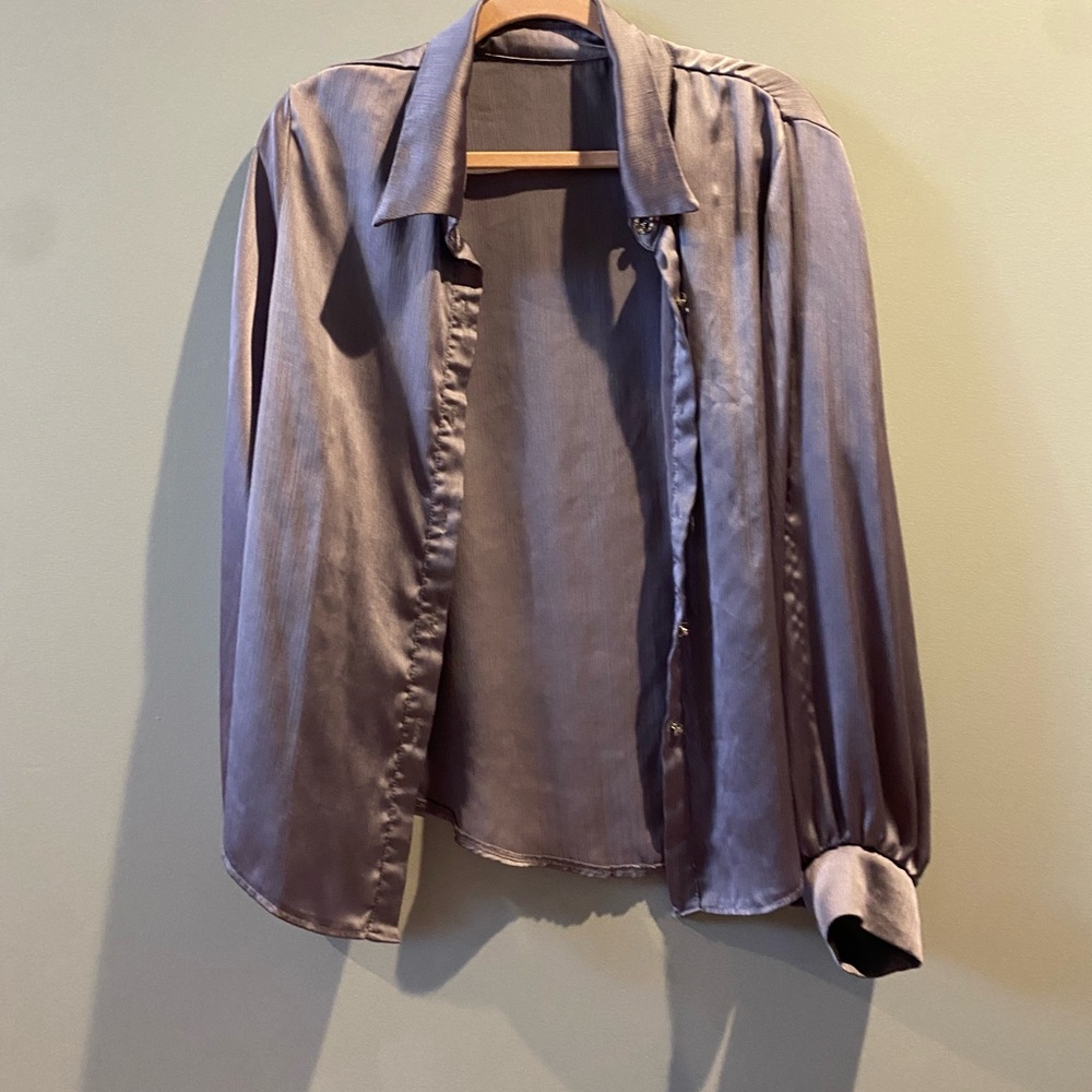 Elegant Purple Women's Button Up Business Casual